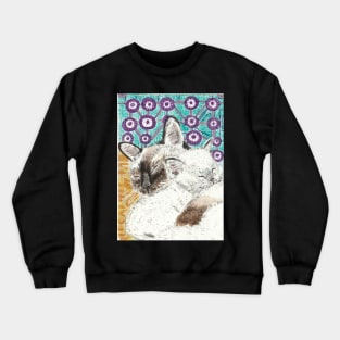 Mother and baby Siamese cat kitten Crewneck Sweatshirt